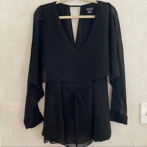 City Chic never worn long sheer sleeve blouse tunic tie waist size 18